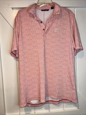 Cutter & Buck Pink Micro Dot Short Sleeve Polo